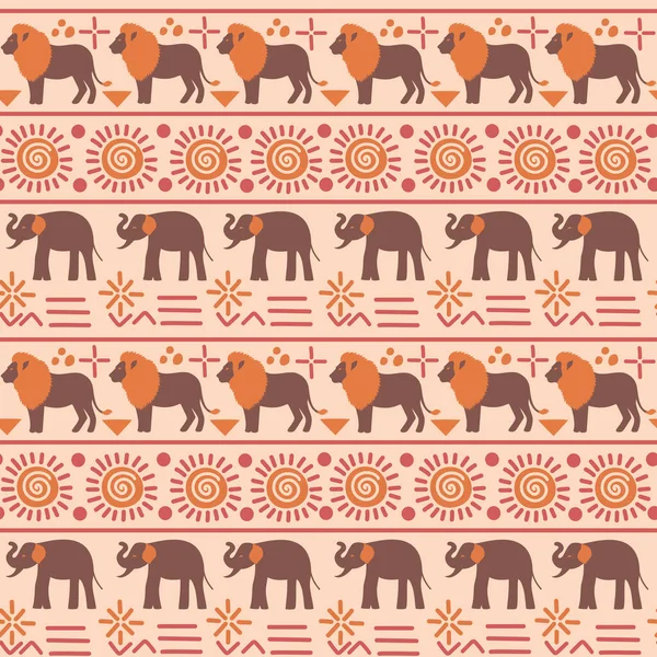 Abstract African Seamless Pattern Wild Animals Ethical Minimalist Wrapping Paper — Stockvector