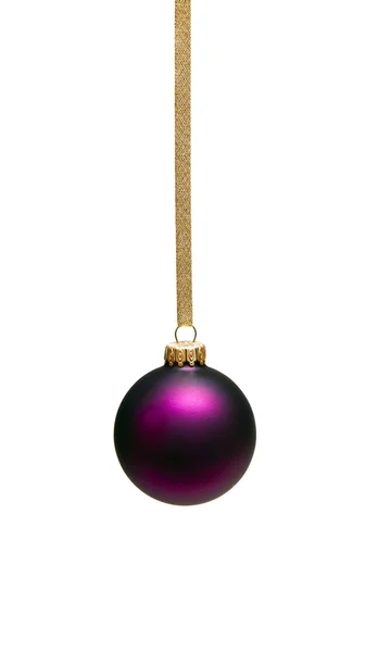 Noel baubles ile beyaz altın şerit Stok Fotoğraf