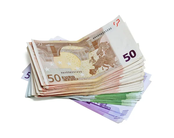 Pile of euro banknotes money Stock Photo