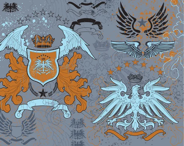 Heraldiska element Royaltyfria Stockvektorer