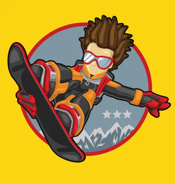 Chico snowboarder Vector de stock