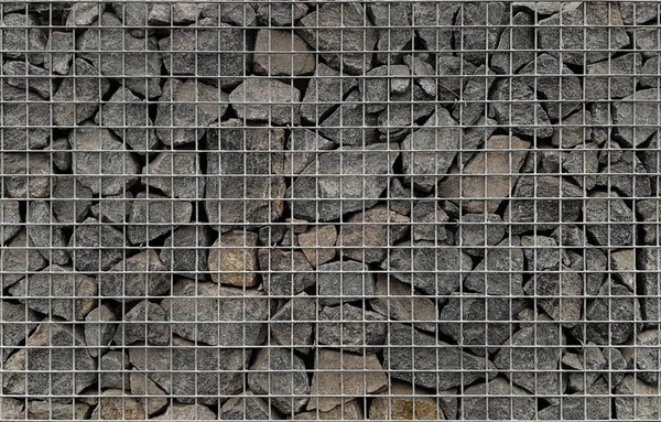 Gabion Beklemmende Gevel Textuur Bron Architectonische Structuur — Stockfoto