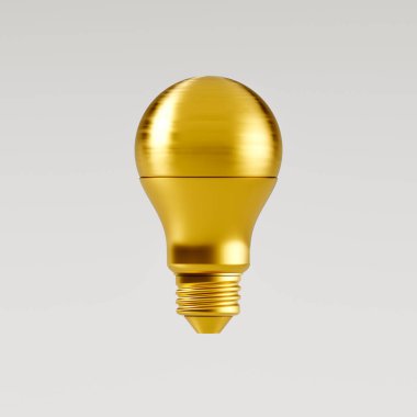 Klasik altın ampul, bir fikir için metafor ya da ödül, ödül ya da kupa, 3d render