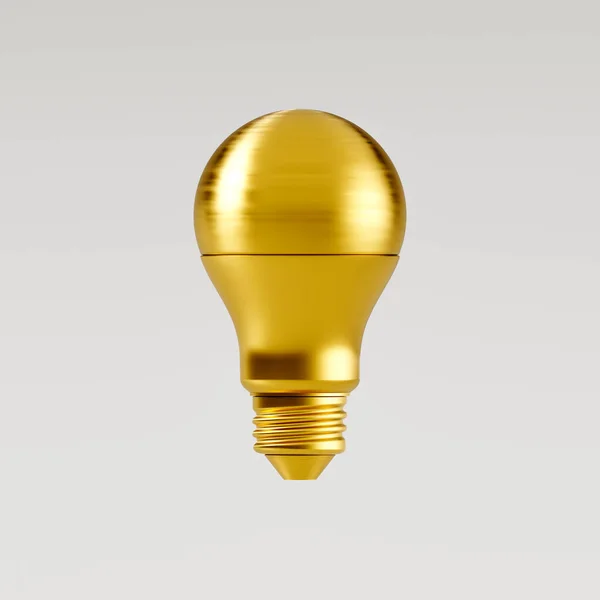 Classic Golden Light Bulb Metaphor Reward Idea Prize Cup Render — Stock Photo, Image