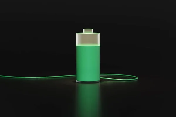 Batteri Eller Ackumulator Laddnings Ikon Från Nätet Kabel Tecken Eller — Stockfoto
