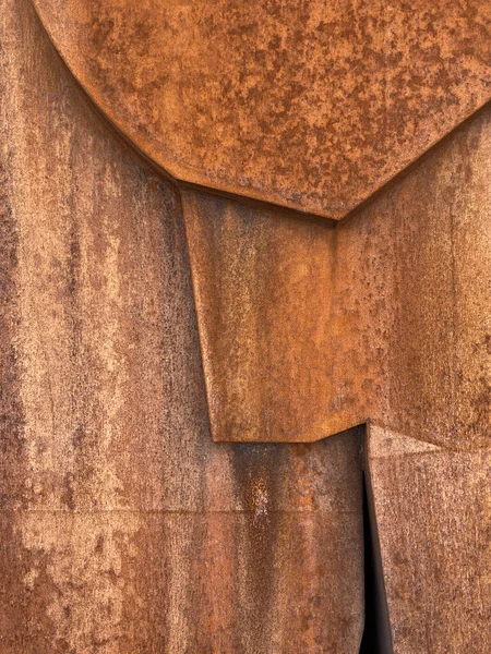 Eski Paslı Hacimli Bir Yapının Duvarın Parçası Pas Etkisi Doku — Stok fotoğraf