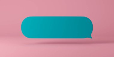 Pembe arkaplan, kaynak ya da şablon üzerindeki mavi hacimsel ileti ya da bildirim alanı, 3d biçimlendirmesi