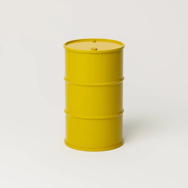 Металлический Желтый Баррель Нефтепродуктов Другого Использования Изолированный Белом Фоне Рендеринг — стоковое фото