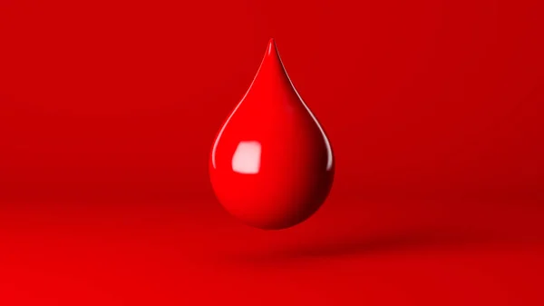 Pharma Roter Tropfen Oder Bluttropfen Isoliert Auf Rotem Hintergrund Symbol — Stockfoto