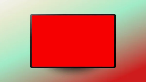 Červená Tableta Obrazovka Barevném Pozadí Maketa Nebo Šablona Ilustrace — Stock fotografie