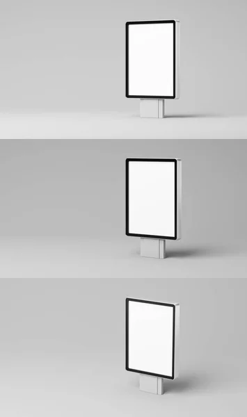 Set Images Outdoor Vertical Billboard Mockup Gray Background Layout Template — Stock Photo, Image