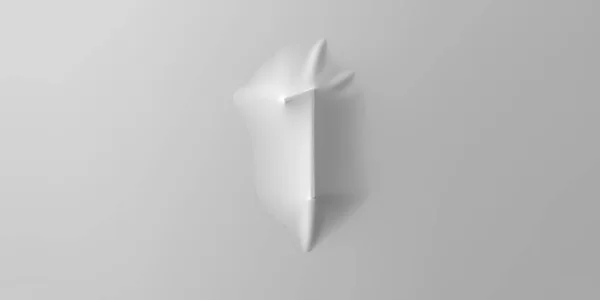 Трехмерное Число Покрытое Серой Тканью Латексом Абстракция Рендеринг — стоковое фото