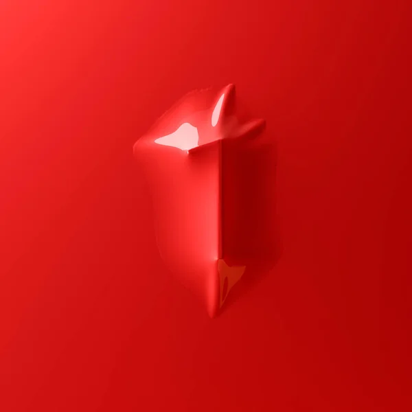 Número Tridimensional Cubierto Con Tela Roja Látex Abstracción Renderizar —  Fotos de Stock