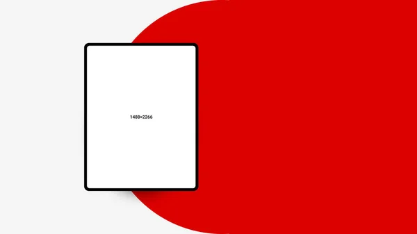 Vertical White Blank Screen Black Frame Background Red Pattern Tablet —  Fotos de Stock