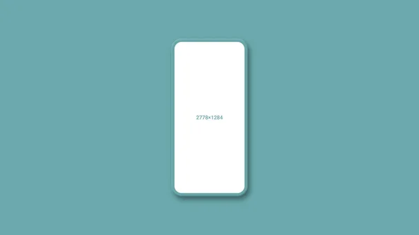 Smartphone Mockup Con Schermo Bianco Vuoto Isolato Sfondo Blu Layout — Foto Stock