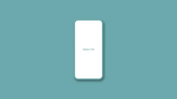 Smartphone Mockup Con Schermo Bianco Vuoto Isolato Sfondo Blu Layout — Foto Stock
