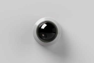 Beyaz duvarda ya da tavanda izole edilmiş ev ya da açık hava güvenlik kamerası. Video izleme sistemi. 3d hazırlayıcı