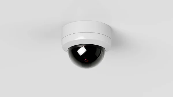 Cámara Seguridad Doméstica Exterior Aislada Pared Techo Blanco Sistema Videovigilancia — Foto de Stock