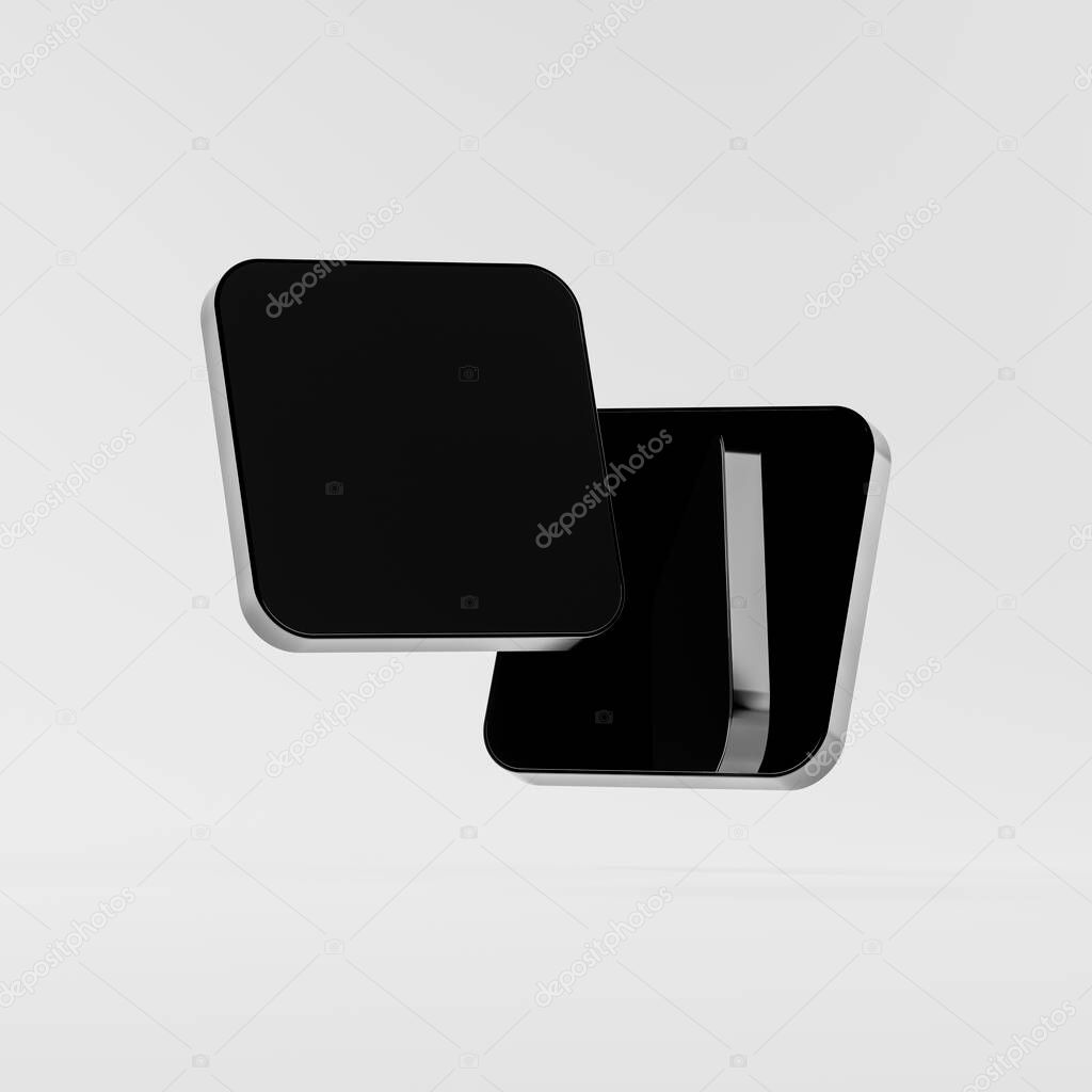 The concept of a mobile phone or wearable device in two copies isolated on a white background. Mock-up for presentation. 3d render