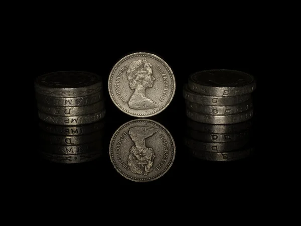Pile di monete in sterline portoghesi — Foto Stock