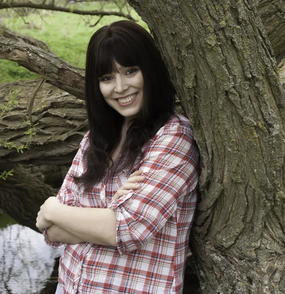 Girl in the woods — Stock Photo, Image