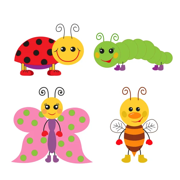 Cute cartoon insect set — Stockvector