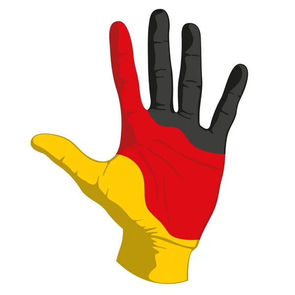 Obrazy Niemieckiej Flagi Ludzkiej Ręce Ilustracja Wektora — Wektor stockowy