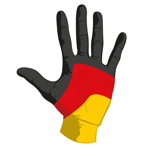 Obrazy Niemieckiej Flagi Ludzkiej Ręce Ilustracja Wektora — Wektor stockowy