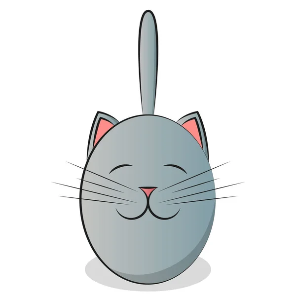 Abstrakte Sticker Bilder Einer Rundlichen Süßen Katze Vektorillustration — Stockvektor