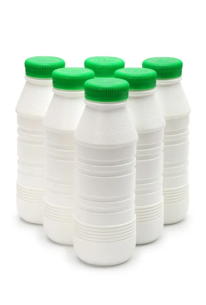 White plastic bottles — Stock Photo, Image