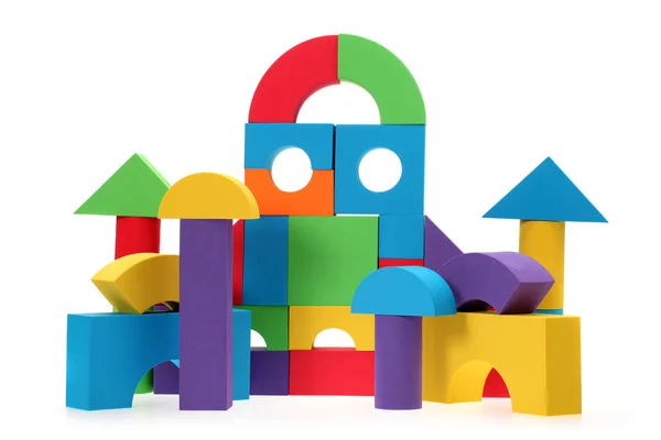 The toy castle from color blocks — Stock Photo, Image