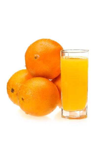 Sinaasappelsap en sinaasappel — Stockfoto
