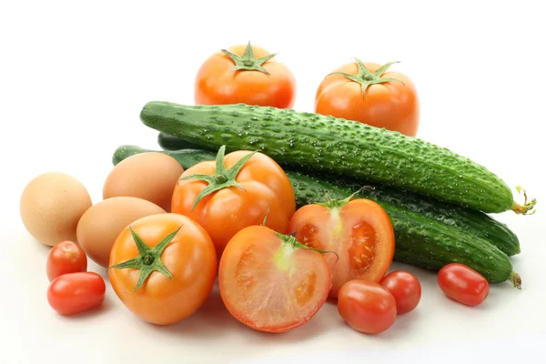 Tomato and cucumber — Stock Photo, Image