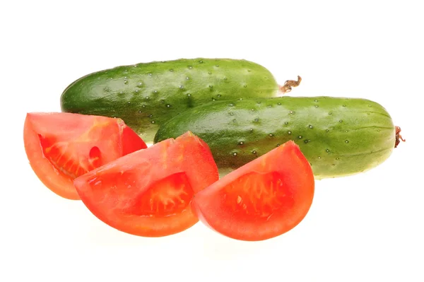 Tomaten und Gurken — Stockfoto