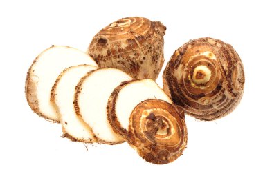 Beyaz arkaplanda Taro