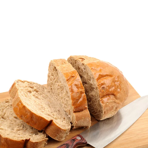 Cuchillo, pan de centeno picado —  Fotos de Stock