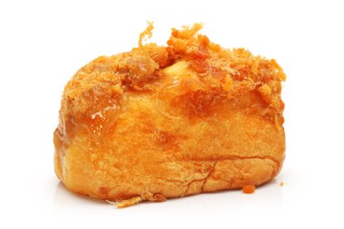 beyaz zemin üzerinde doğal lezzetli kahvaltı ekmek