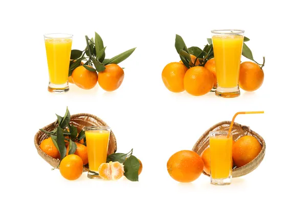 Oranges fruits and orange juice — Stock Photo, Image