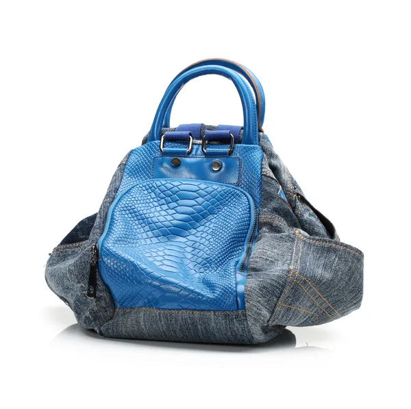 Denim blue bag — Stock Photo, Image