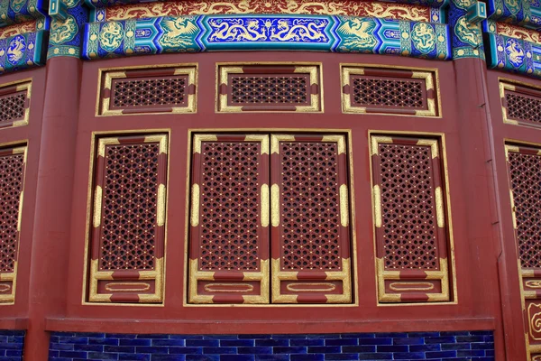 Detalj av ett fönster på den förbjudna stad, Peking, Kina — Stockfoto