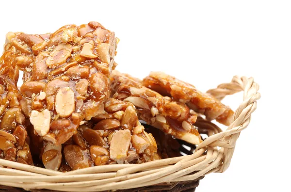 Sugar bar with sesame and peanut from china food — Stock Photo, Image