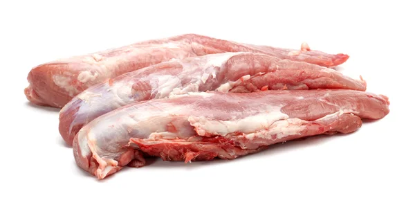 Un grosso pezzo di maiale isolato su bianco — Foto Stock