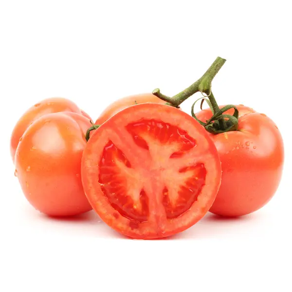 Red fresh tomato on white background — Stock Photo, Image