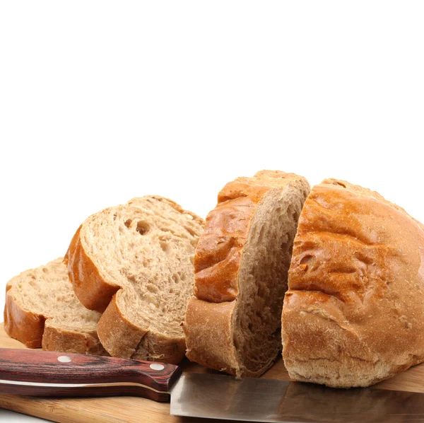 Pan de centeno picado sobre fondo blanco —  Fotos de Stock