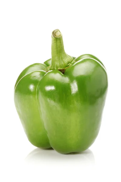 Grøn peber på hvid baggrund - Stock-foto