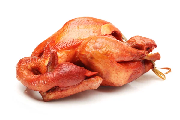 Pečené kuře na bílém pozadí — Stock fotografie