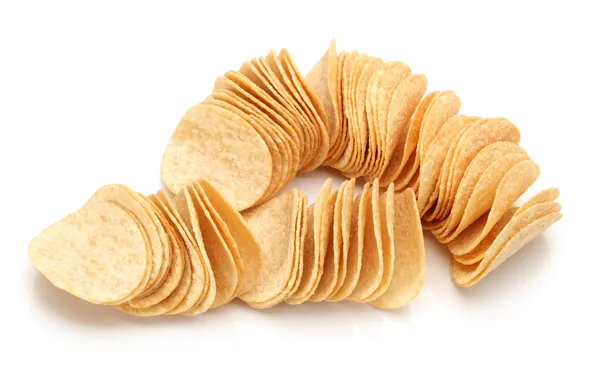 Potato Chips on white background — Stock Photo, Image