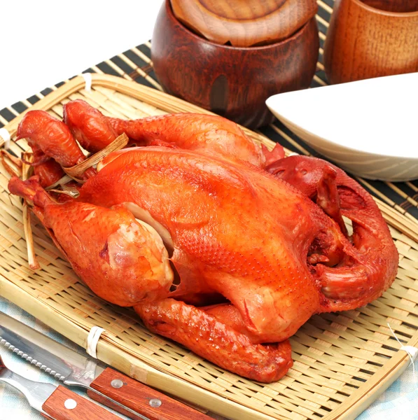 Roast Chicken on white background — Stock Photo, Image