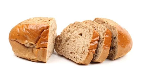 Chopped rye bread on white background — Stock Photo, Image
