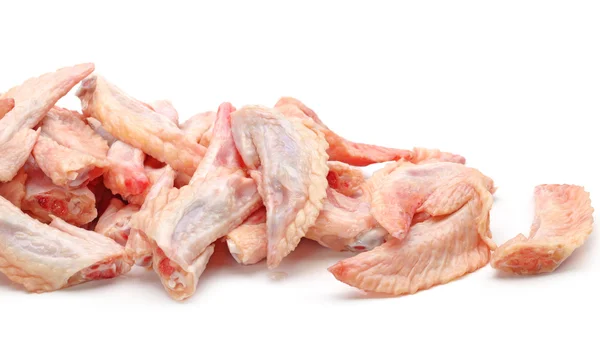白い背景の上の未加工鶏の羽 — ストック写真